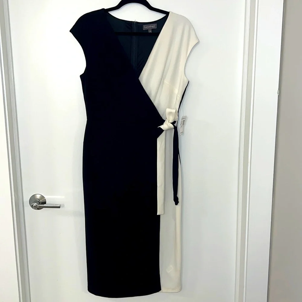 Luxology “Wrap” Black & White Dress